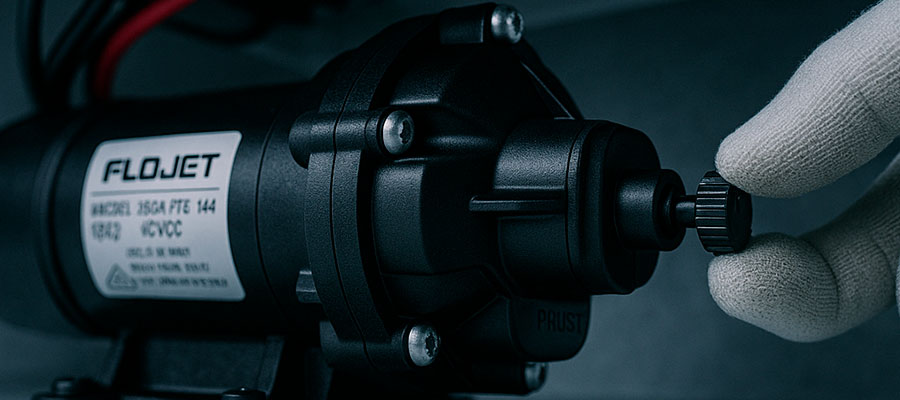 How to adjust pressure on Flojet pump? How to adjust pressure on Flojet pump?