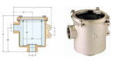 Nanni Diesel QFI64114GI – Water Strainer Nickel Plated Bronze Vertical, Polycarbonate Cover 1-1/4", Flow 8000 l/h