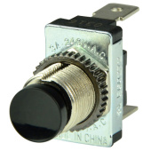 BEP 1001402 - SPST Momentary Contact Switch, Black - Off/(On) 12V DC 10A