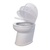 Jabsco 58020-3012 - Deluxe 17" Electric Toilet 12V, Angled With Solenoid, Soft Closing