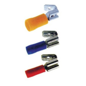 Yellow Insulated Push-On (F) Flat Plugs with Branch