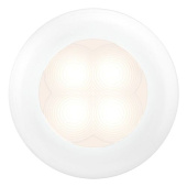 Hella Marine 2XT 980 500-741 Warm White LED Round Courtesy Lamps, 12v White Plastic Rim