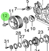 Nanni Diesel 970312114 - Bolt With Washer for Crankshaft and Piston Assembly