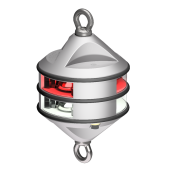Lopolight 300-112+14G2-H2C-P - Navigation Light 3NM 360° White/Red, Hoist, Silver Anodized