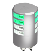 Lopolight 300-112G2ST+115G2ST - Navigation Light 3NM 360° White, Double + 360° Green, Double, Silver