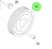 Steyr 2203743-0 - Poly-V Pulley for Power Steering Pump on Steyr Engines