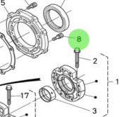 Nanni Diesel 970301986 - M8x28 Bolt for Crankshaft and Fresh Water Pump Assemblies