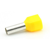 Double Ferrule Wire Connector - Yellow, 2 x 6.0 mm², 25 pcs