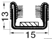 Osculati 44.489.00 - Black One-Way Semirigid Reinforced Groove (10 m)