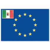 ERREGRAFICA Self-Adhesive European Union Flag with Italian Flag Corner, Bright PVC