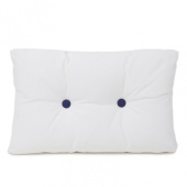 White Cushion with Blue Buttons 55x35 cm