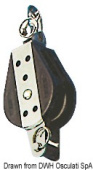 Viadana Delrin Ball Bearing Single Block with Retrievable Swivel Shackle for Rope up to 8-12 mm, 28-57 mm Sheave