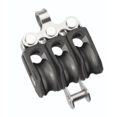 Barton N00311 - Triple Fixed Eye Block with Becket Size 0 20mm – Plain Bearing, 3x Ø20mm Sheaves, Max Rope 6mm