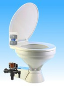 Jabsco 37045-0092 - Quiet Flush Electric Toilet Fresh Water Flush Models, Compact Bowl Size, 12 Volt Dc