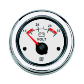 Vetus VLT24W - Voltmeter, White, 24V (20-32 V), Cut-out Size Ø 52 mm