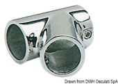 Osculati Sloped T-Joint for Pulpit Rail Ø22/25/30 mm, 60°