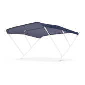 Tessilmare Bimini Top - 3 Arches White Lacquered Aluminium 185x175x160cm - Navy Blue