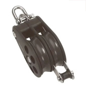 Barton N16221 – Double Reverse Shackle Block with Becket Size 6 64mm, Ball Bearing, 2x Ø64mm Sheaves, Max Rope 14mm