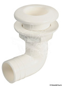 Osculati 90° Elbow Plastic Skin Fitting with Fastening Ring – White Through-Hull Connector, 3/4" to 1-1/2"