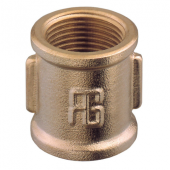 Guidi Brass Equal Socket F BSP, Female Thread Pipe Coupling