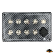 Trem L0680309 - Horizontal Electrical Panel With Prewired Circuit Breaker With USB-USBC-Voltmeter 3 Buttons 6 Switches