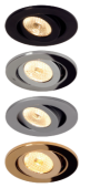 Prebit 22125109 - LED Recessed Spotlight EB02-1, Shiny Gold Swivel, Warm White, 25°, With Control Gear