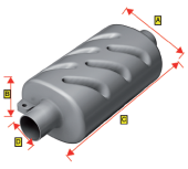 Allpa Plastic Muffler, Hose Connection Ø102mm