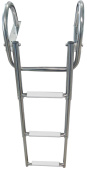 Osculati 49.546.03 - 3-Step (White) Telescopic Ladder with Handles