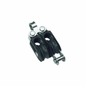 Barton N00211 – Double Fixed Eye Block with Becket Size 0 20mm, Plain Bearing, 2x Ø20mm Sheaves, Max Rope 6mm