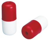 Allpa Plastic Marker Float, Hole Ø13mm, 140x60mm, Red/White