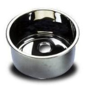 Round Polished Stainless Steel Sink Ø36cm - Side Drain