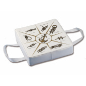 Trem Floating White Boat Seat Pad with Knot Print 370x370x100 mm - B1637010/B1674010