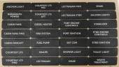 BEP Marine SET-8N - Label Sticker Set For Switch Panel - Set 8
