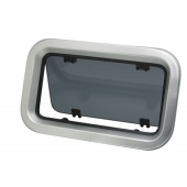 Vetus PZ Rectangular Portlight Class AIII CE - Smoky Glass with Aluminum Frame, Adjustable Locks & Mosquito Net