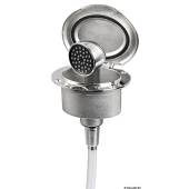 Osculati Elissa Stainless Steel Boat Shower 118x97 mm with Keji II Chromed Platted Shower Head with White Nylon Hose 4 meter - 15.305.61