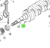Nanni Diesel 970313018 - Feather Key for Crankshaft and Piston Assembly
