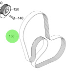 Steyr 2200803-0 - Poly V-Belt L=1910 8-Rib for M160068 Engines
