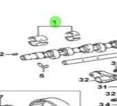 Nanni Diesel 970312633 - Camshaft Bearing Set for T6 Series Engines