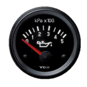 VDO 350-040-016C - Pressure Gauge Oil Cockpit International 52mm 24V 500 Kpa Black