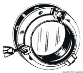 Osculati 19.750.01NE - Circular Opening Black Nylon Portlight 220 mm