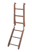 Allpa Wooden Bathing Ladder, 3+3-Steps With Anti-Slip Steps, L=1300mm
