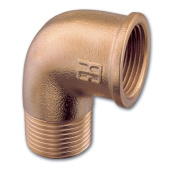 Guidi Brass 90° Elbow M-F BSP Male x Female Thread Pipe Fittings, Sizes 1/8" to 4"