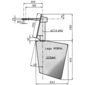 Radice Bronze Rudder Type 14/10S-12°, Transom Mount. Boat Length: 8-12m
