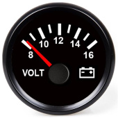 Hollex Voltmeter Black 8-16V