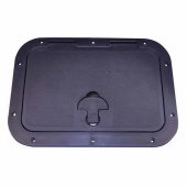 Pompanette G81618-11 - Gray Series Rectangle Inspection Hatch 356x406mm Black Plastic