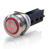 Hella Marine 8HG 958 456-001 - Stainless Steel Buzzers with LED Ring Red 12V