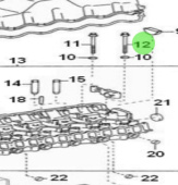Nanni Diesel 970312529 - Cylinder Head Bolt for T6 Series Engines