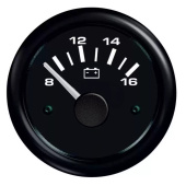 Uflex 60529WK - Ultra Black Voltmeter 8-16 VDC