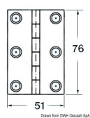 Osculati 38.821.03 - S.S blind hinge 76x51 mm rect