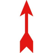 Marine Direction of Rotation Arrow Sticker, Red Symbol, Soft PVC, 2 Sizes